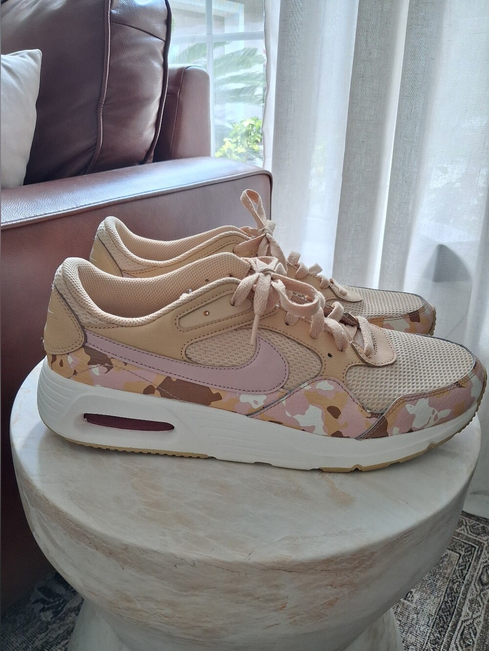 Nike Women’s Size 12 SC Air Max Tan Sesame Camo Pink Camouflage Sneakers
